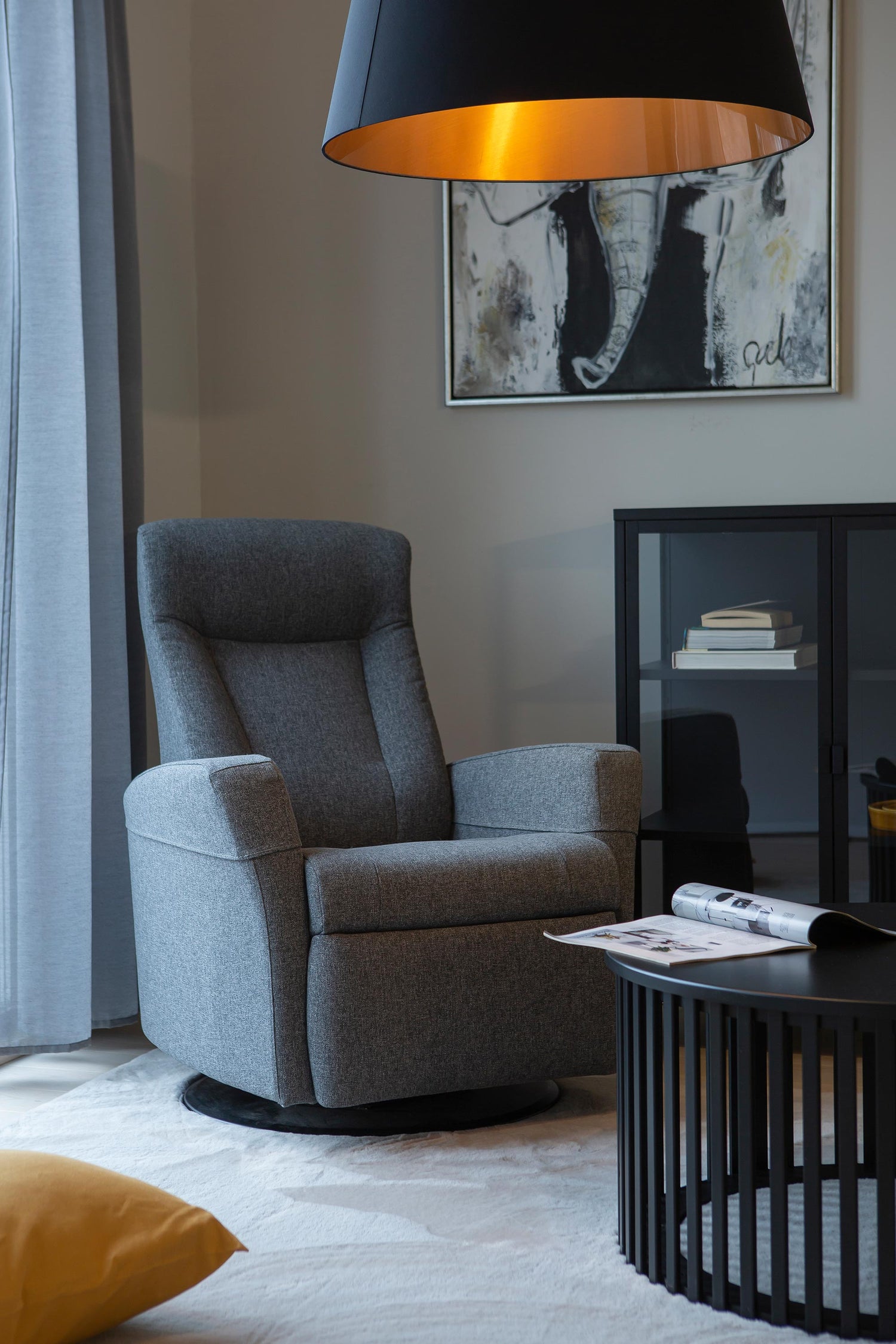 Prince recliner harmaa