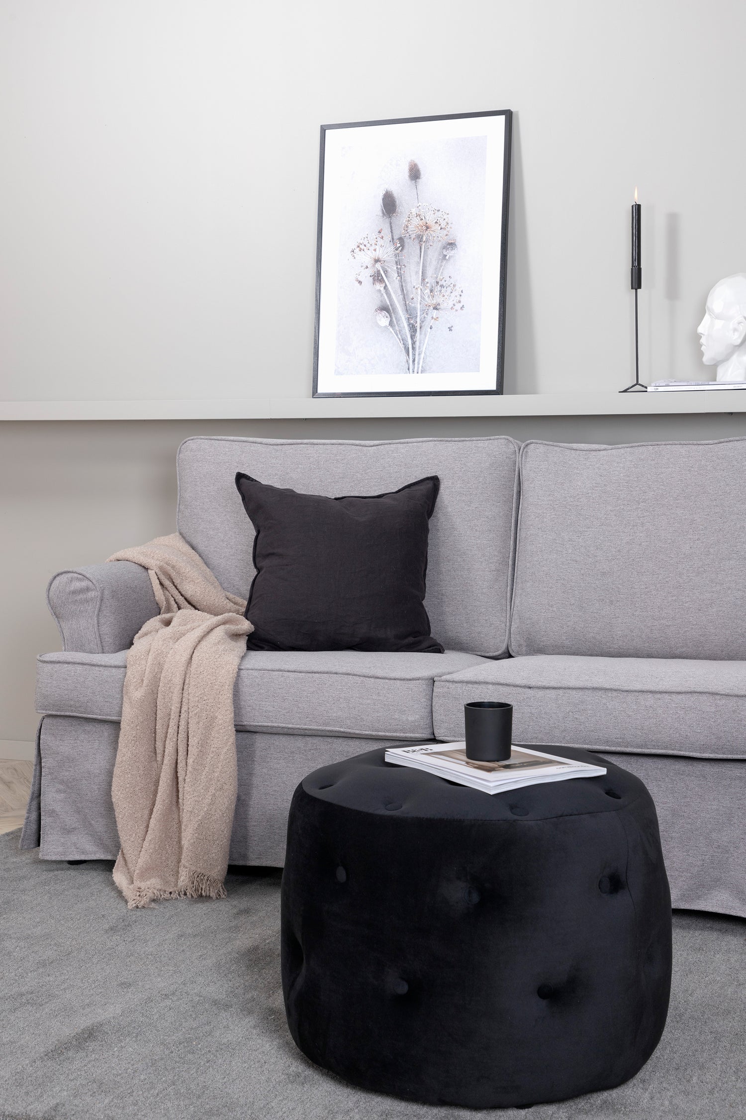 Anton 2-istuttava sohva harmaa