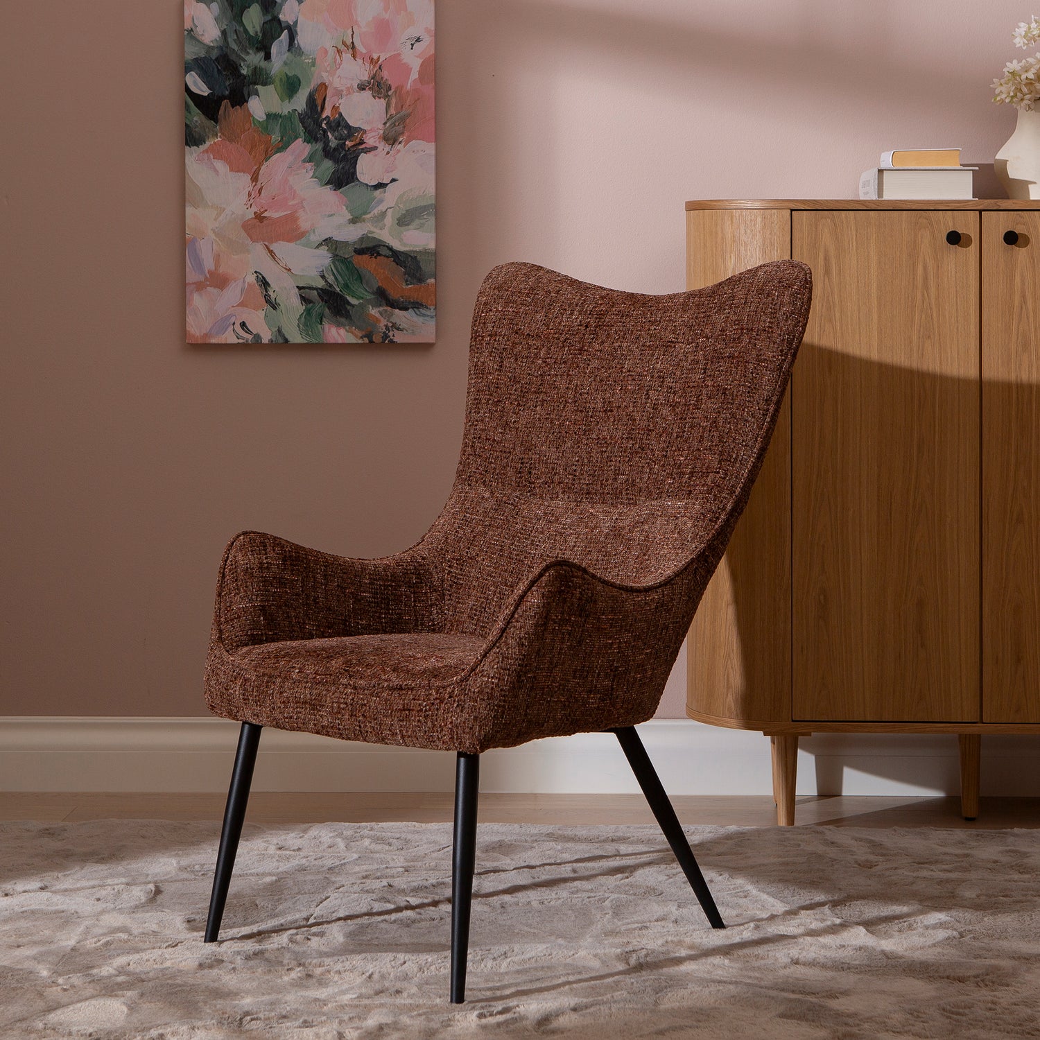 Lucy nojatuoli ruskea