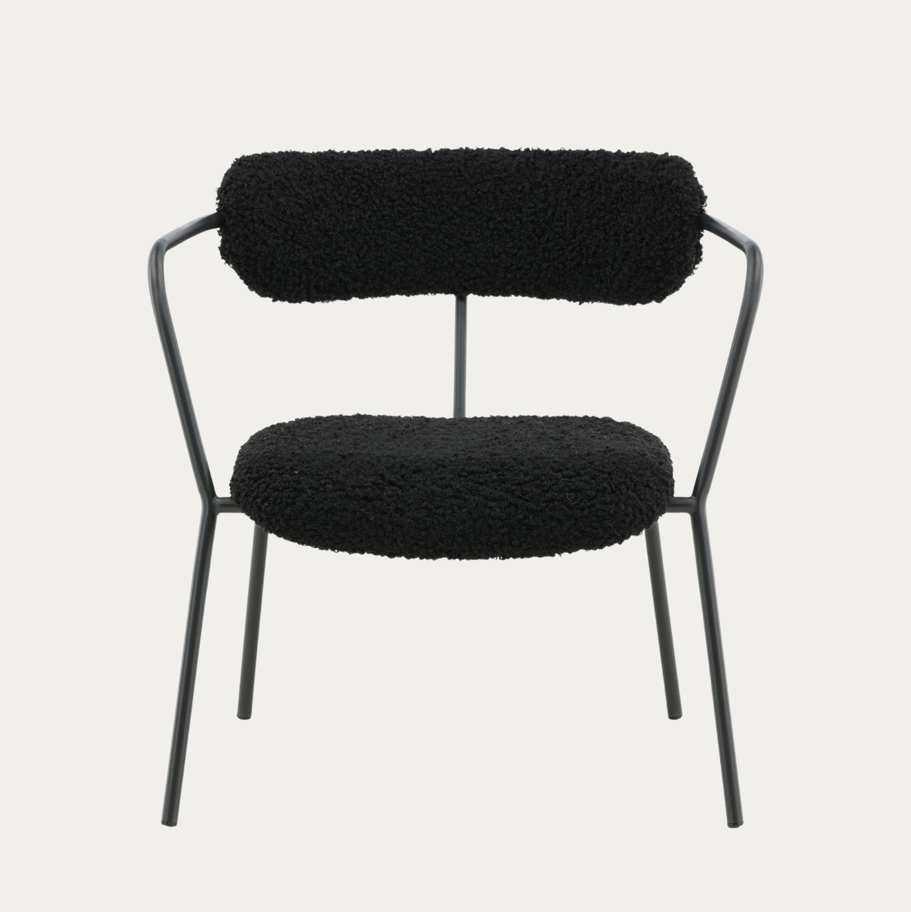 Duffy lounge-nojatuoli musta teddykarva