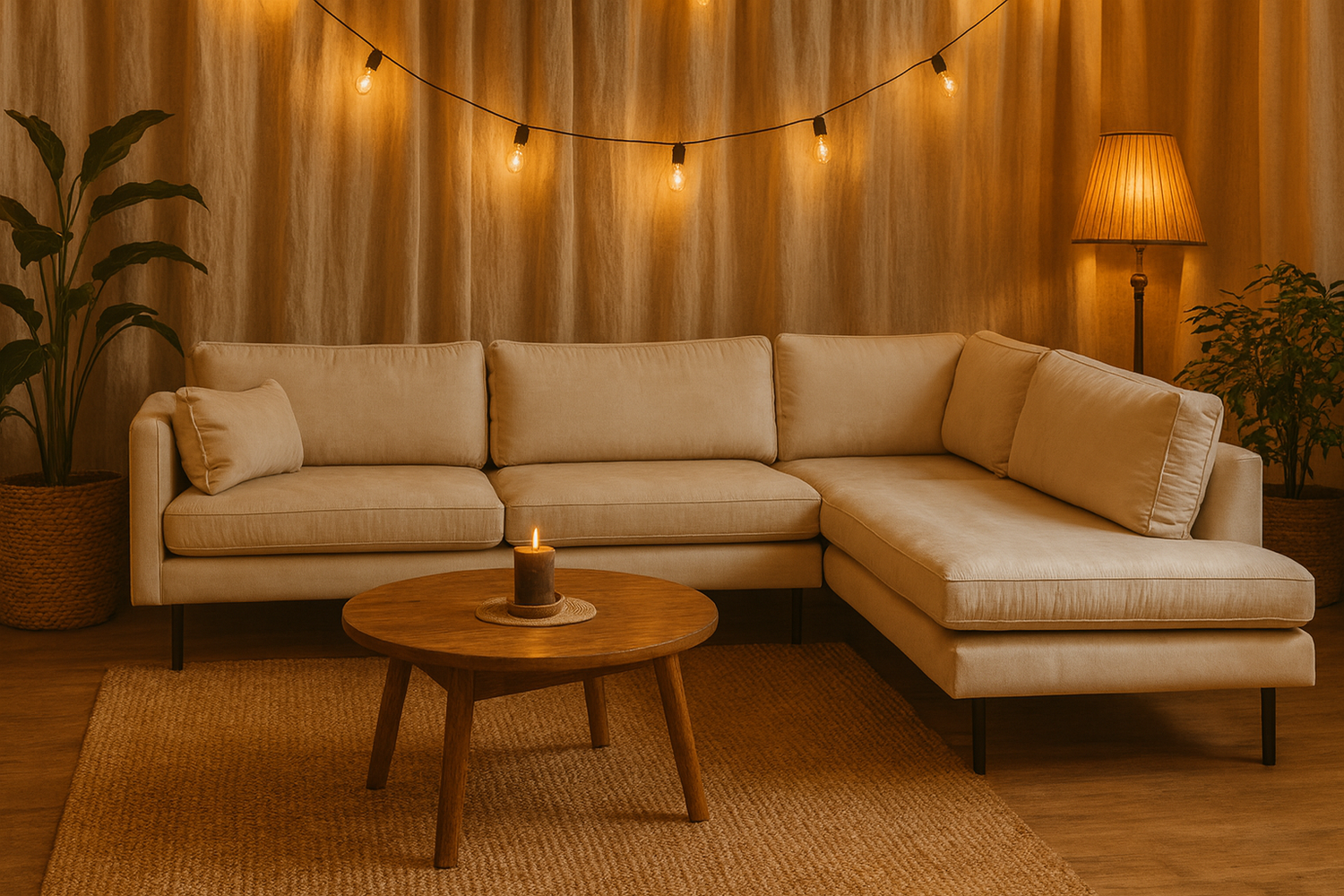 Copenhagen nordic avokulma beige sametti