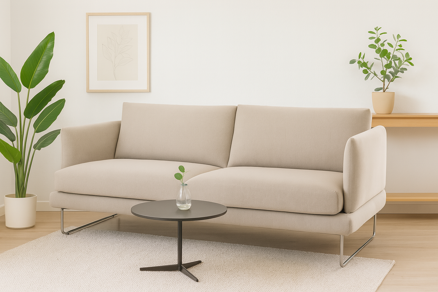 Jackson 3-istuttava sohva vaalea beige kampanjakangas