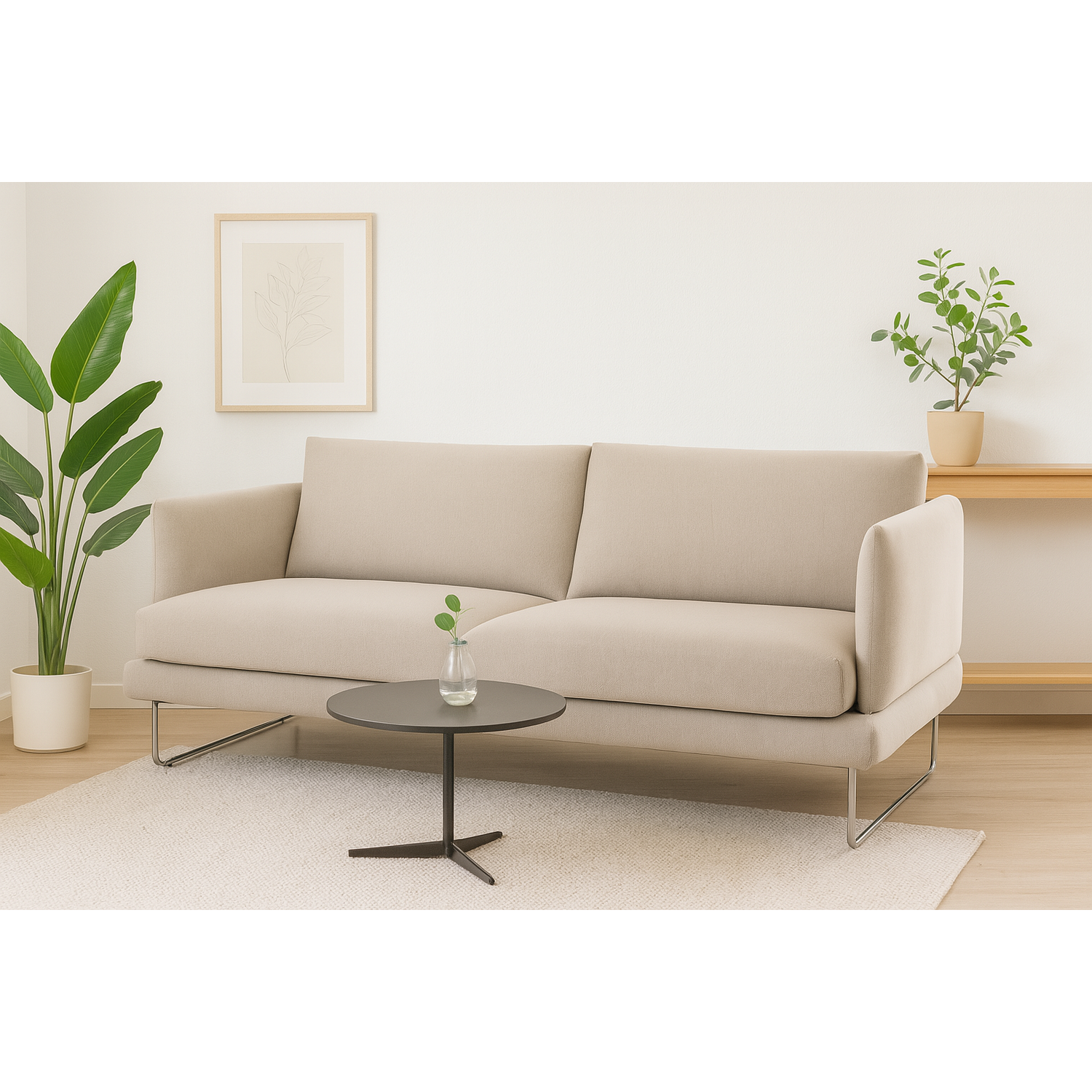 Jackson 3-istuttava sohva vaalea beige kampanjakangas