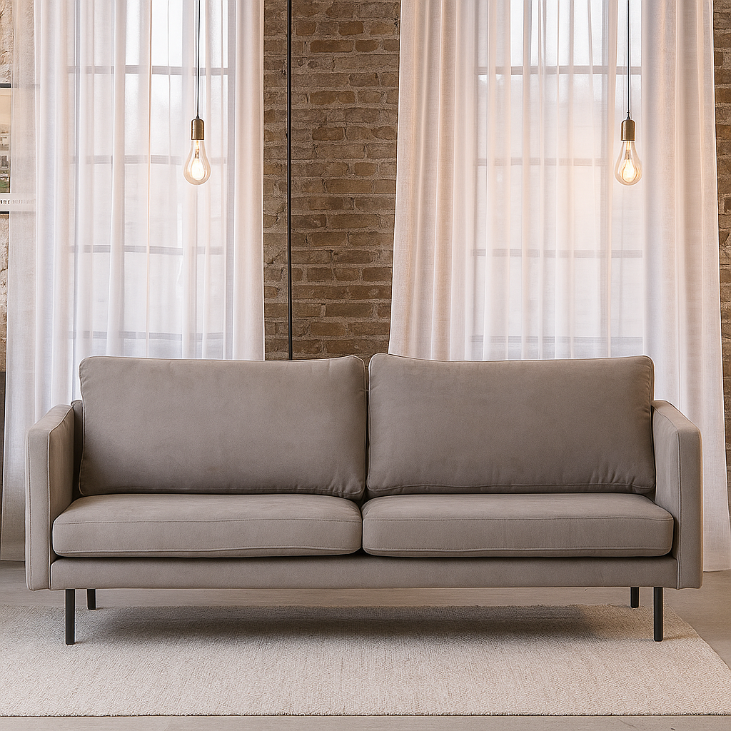 Copenhagen 3-istuttava Soro greige mustat jalat