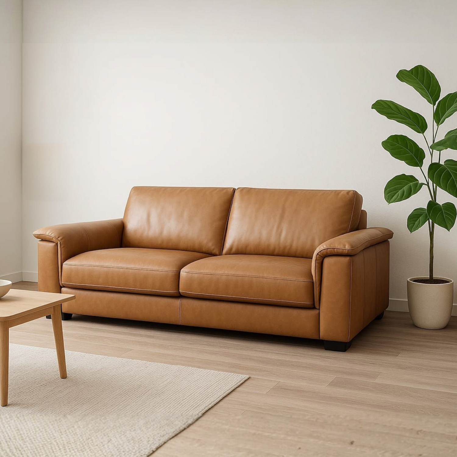 Halla 3-istuttava nahkasohva ruskea