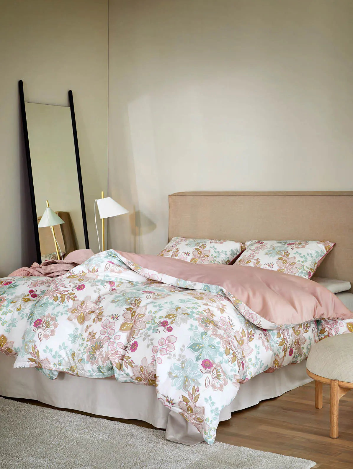 Hoie Cassandra satiinipussilakanasetti 150x210cm, roosa