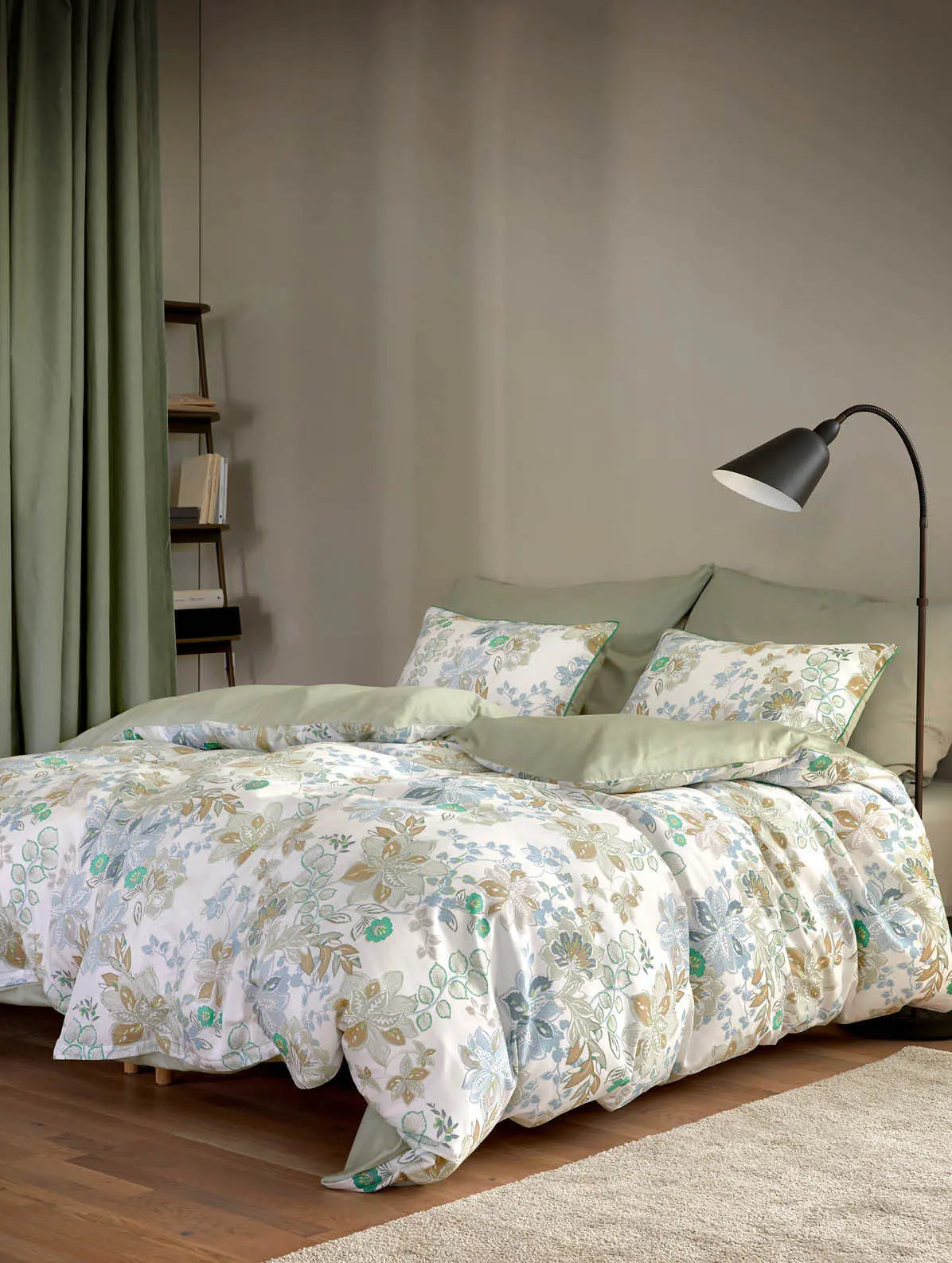 Hoie Cassandra satiinipussilakanasetti 150x210cm vihreä