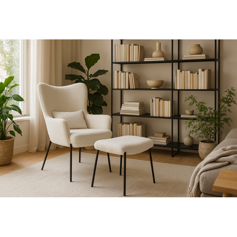 Lago nojatuoli + rahi valkoinen