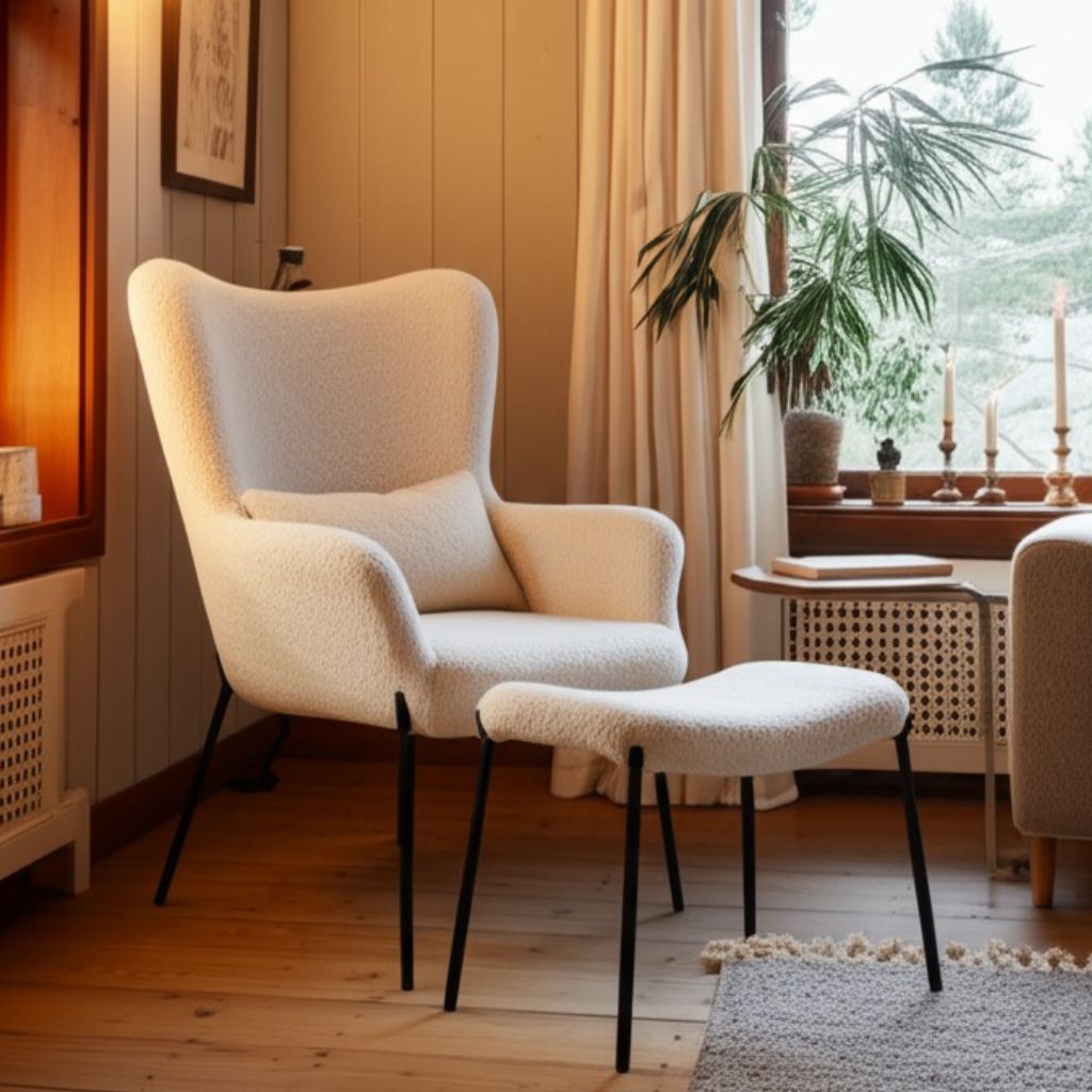 Lago nojatuoli + rahi valkoinen