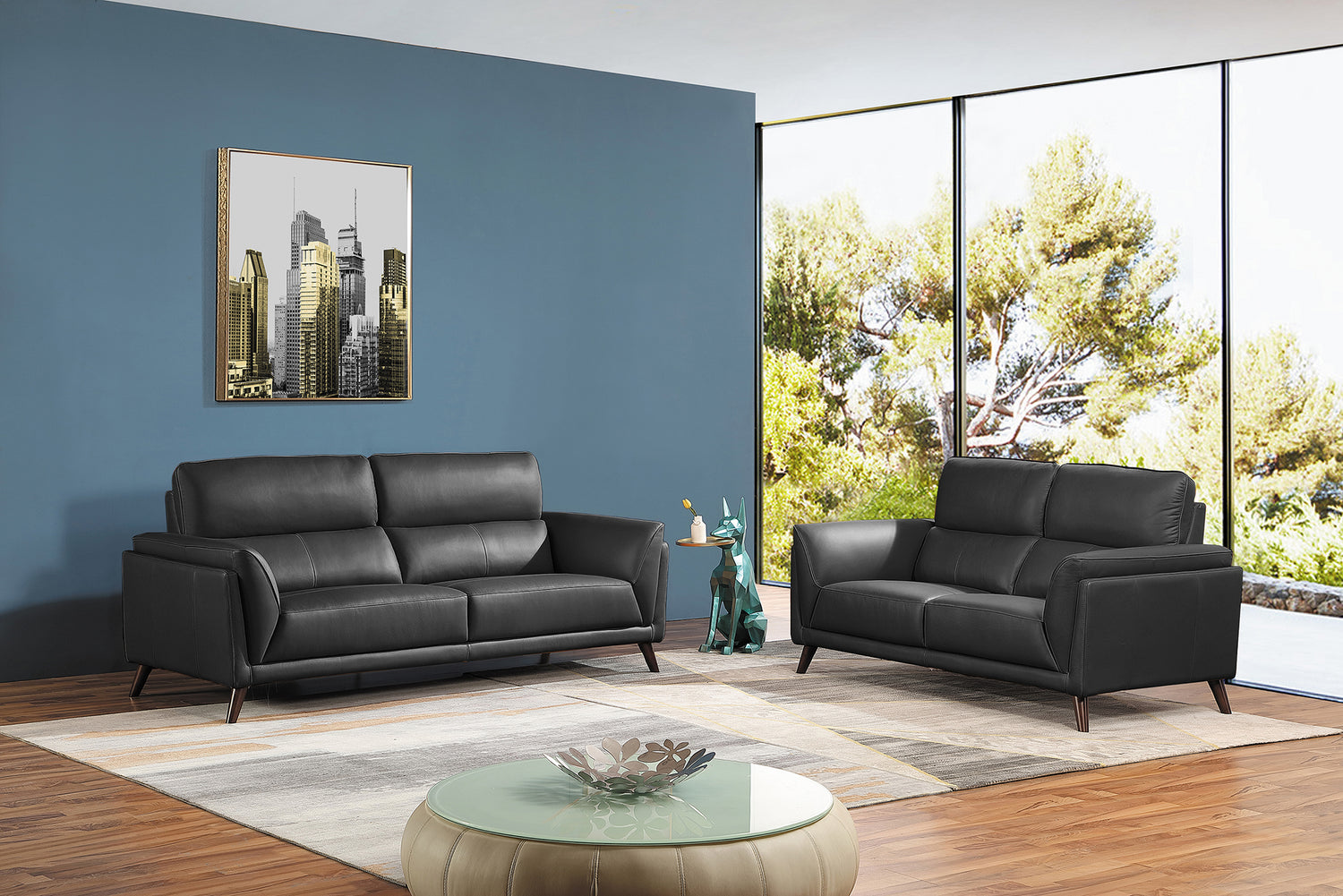 Amalfi 3-istuttava musta