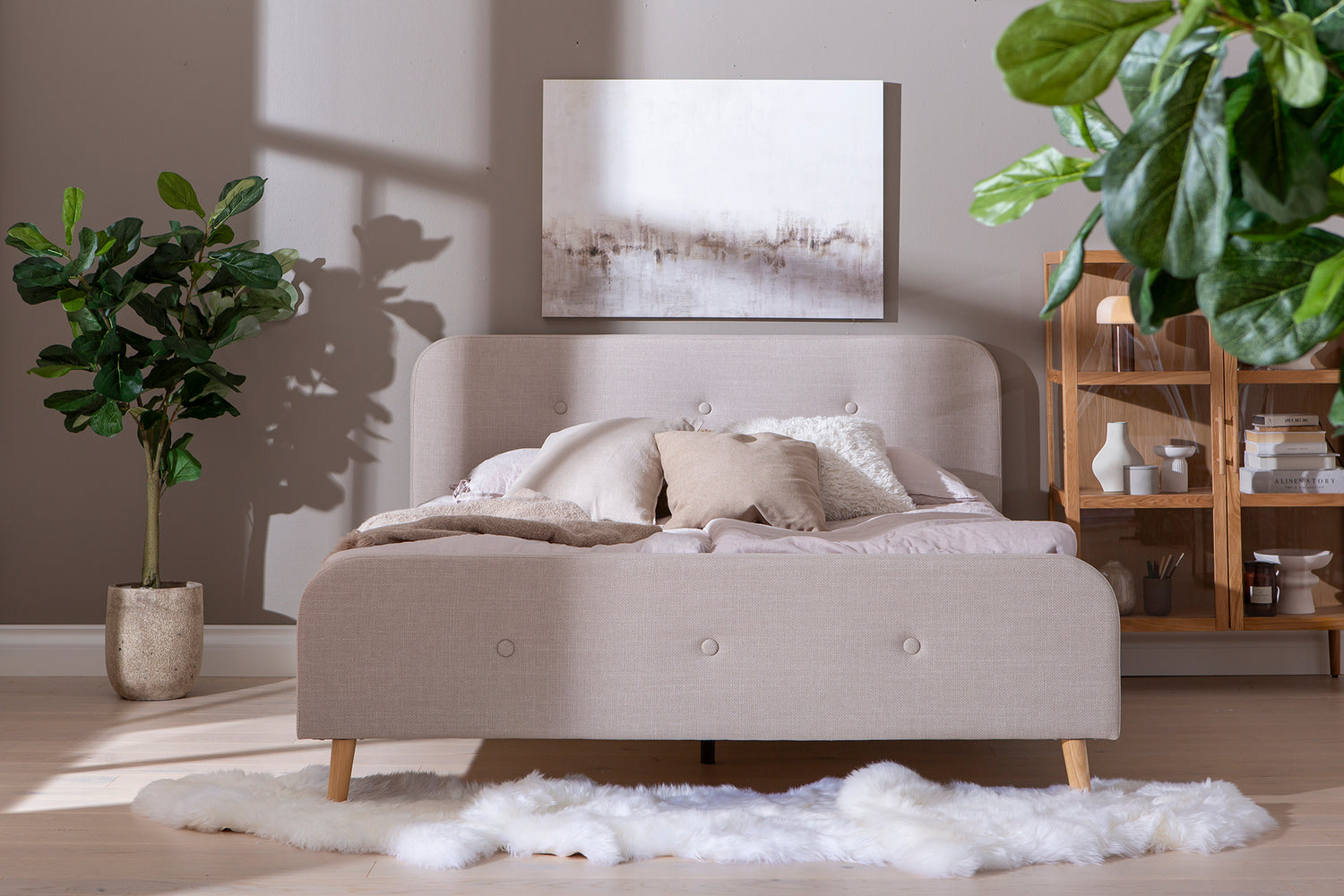 Hemma sängyn runko beige 160cm