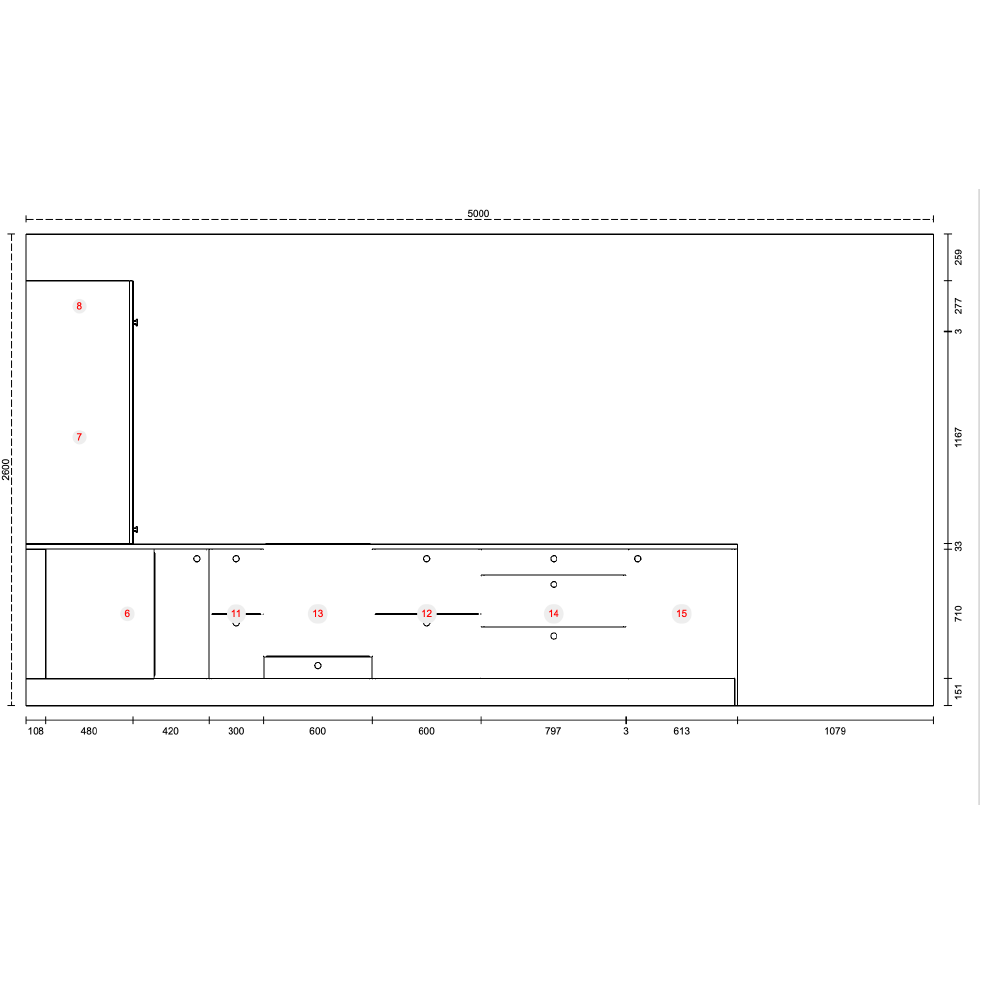 Milli Concept keittiö kahdella seinällä