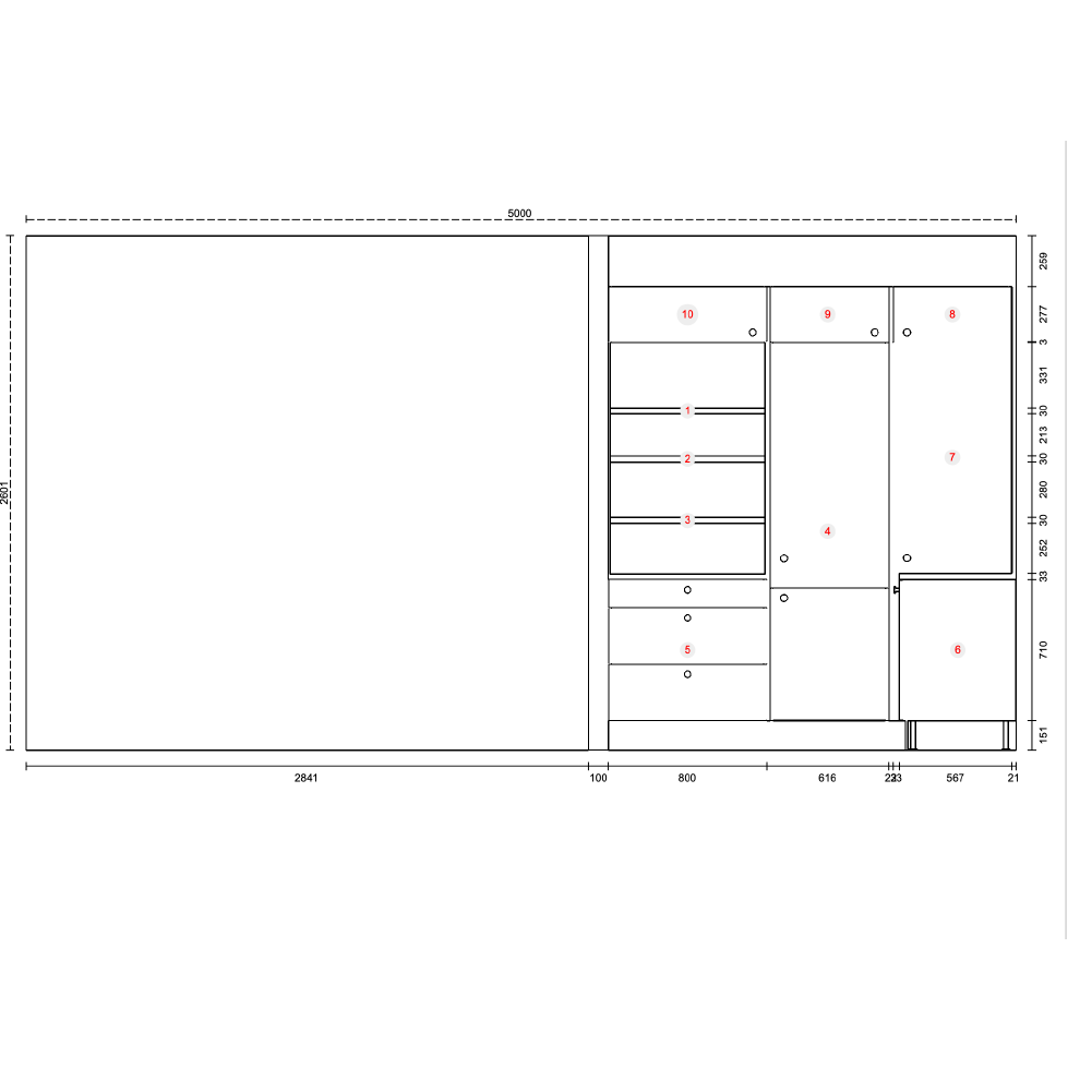 Milli Concept keittiö kahdella seinällä