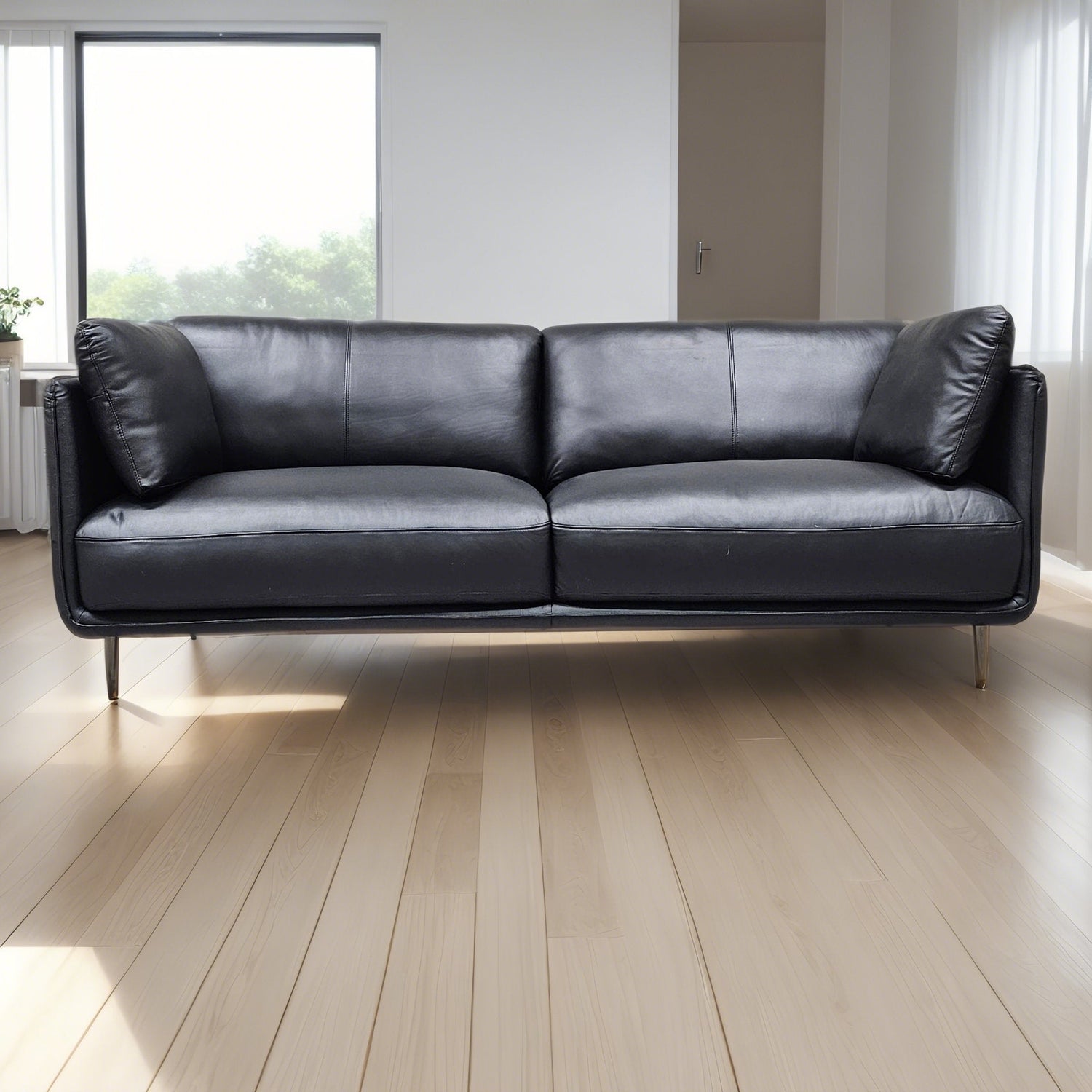 Moon 3 istuttava nahkasohva musta