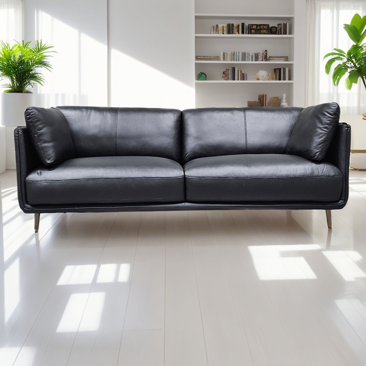 Moon 3 istuttava nahkasohva musta