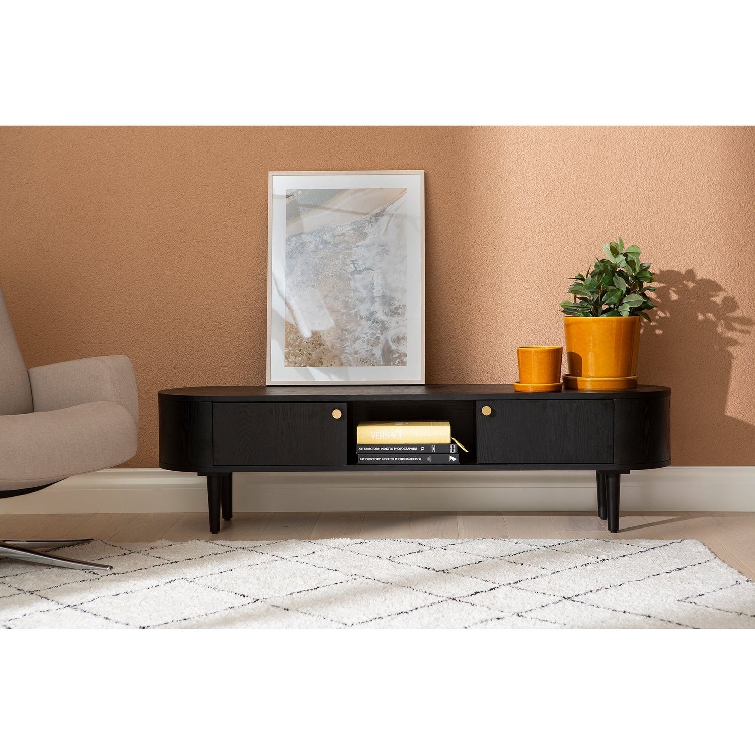 Rotondo Tv-taso 160cm musta