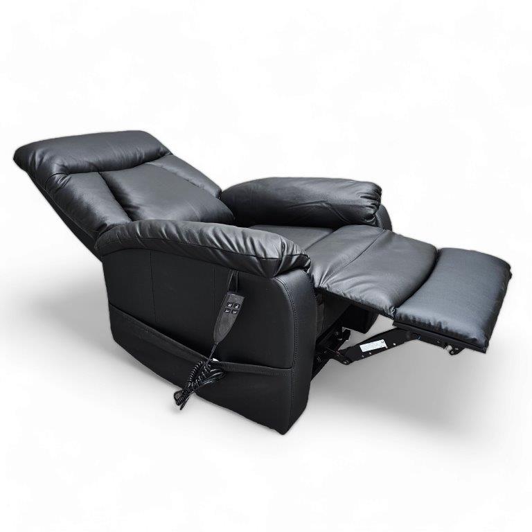 Sammy recliner nostoavustimella musta nahka