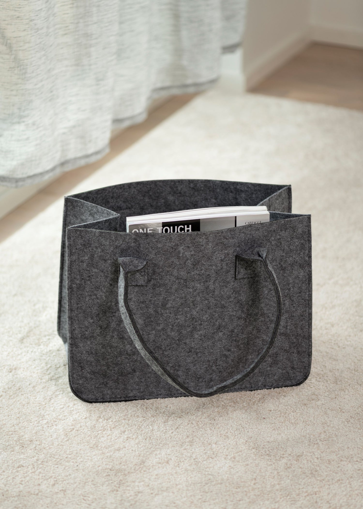 4Living Huopakori kantokahvoilla 38 cm harmaa