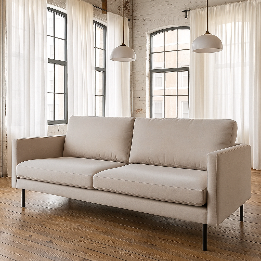 Copenhagen 3-istuttava Soro beige mustat jalat