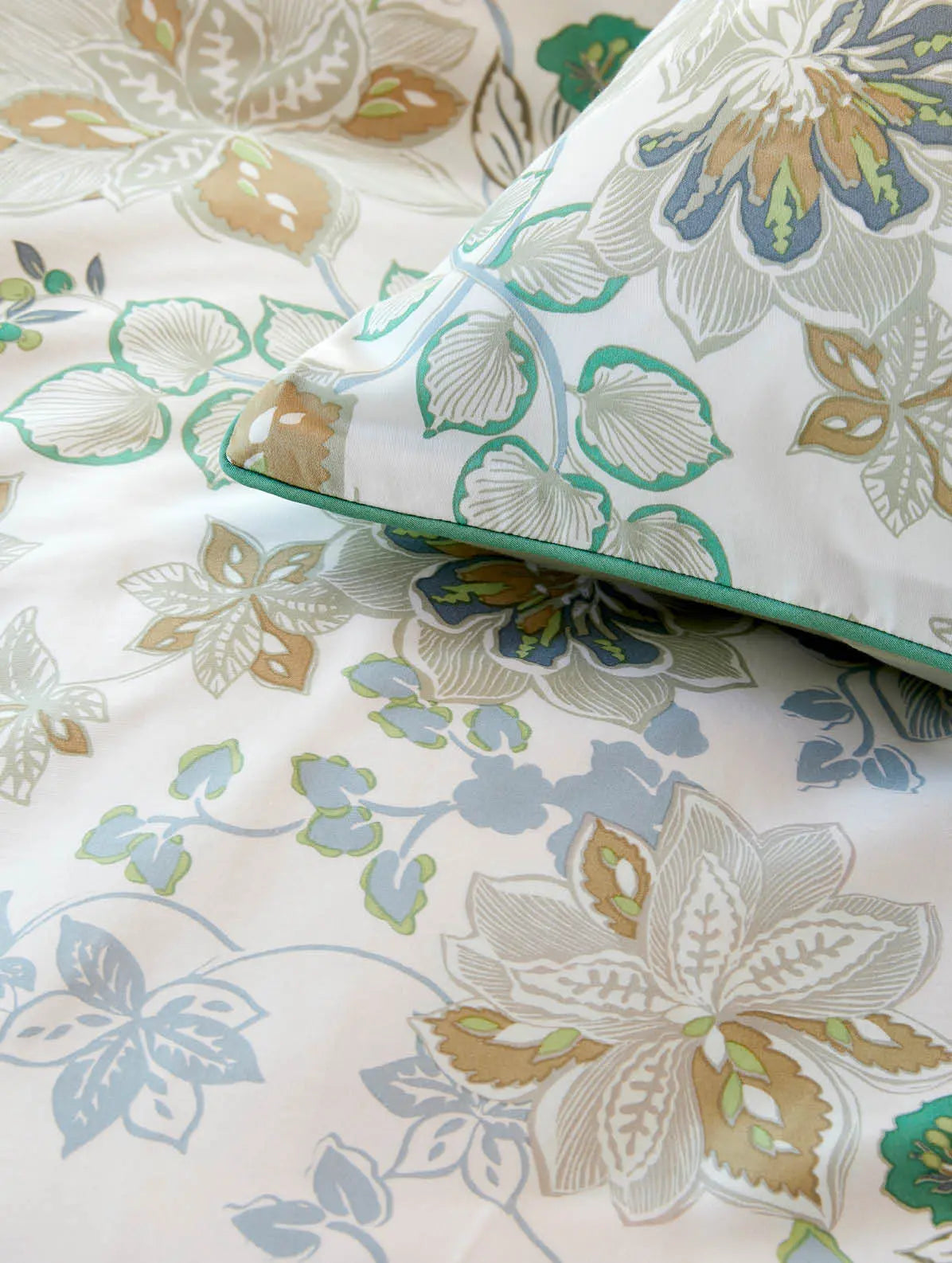 Hoie Cassandra satiinipussilakanasetti 150x210cm vihreä