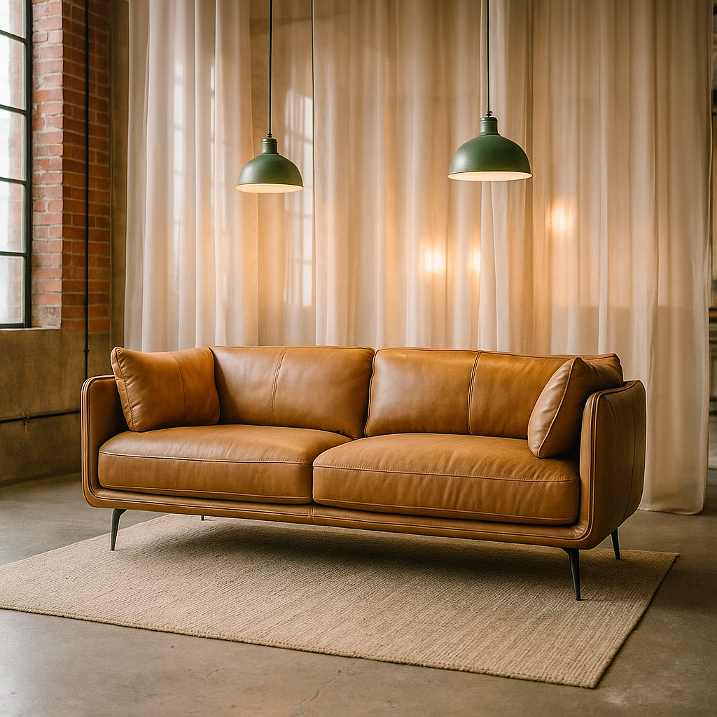 Moon 3 istuttava nahkasohva ruskea